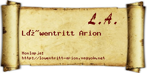 Löwentritt Arion névjegykártya